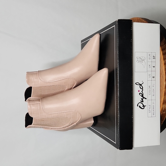 Qupid Shoes Qupid Boots Blush Pink Bootie Poshmark
